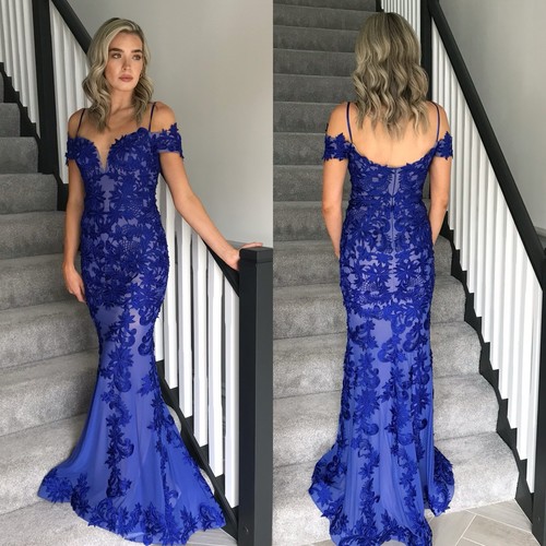Royal blue lace formal - lace,